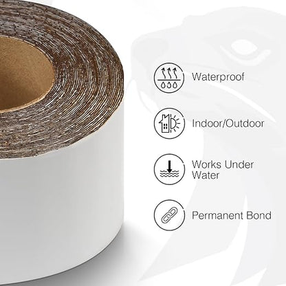 White RV Roof Sealant Tape, UV-Resistant, Weatherproof Patch - Image 3