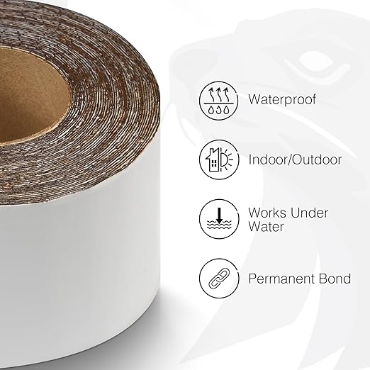 White RV Roof Sealant Tape, 2" x 50' Waterproof Repair Seal Tape – Extra Thick, UV-Resistant, Weatherproof Patch for Permanent Leak Sealing on RVs, Trailers, and Mobile Homes