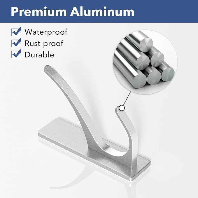 Stick on Hooks for Hanging, Extra Sticky 6KG, Coat Hook on Door for Towel Coat - Image 5