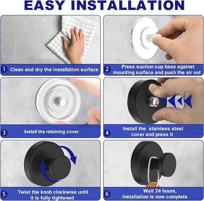 Suction Cup Hooks for Shower, Removable Towel Hooks for Bathroom Window Glass - Image 4