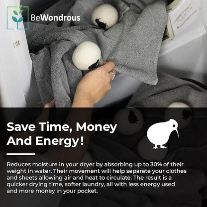 Wool Dryer Balls XL, 100% New Zealand Organic Wool - Image 2