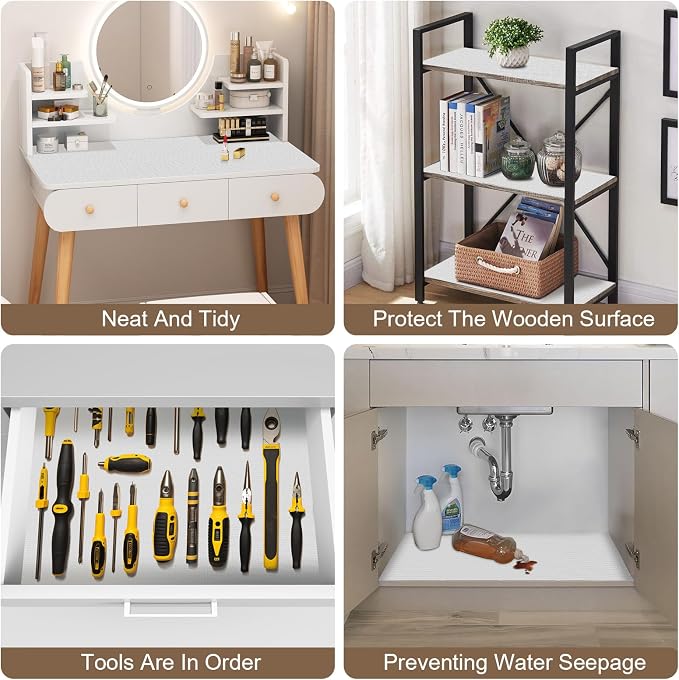 OcePor Non-Adhesive Drawer and Shelf Liner 12IN x 30FT, Non Slip Cabinet and - Image 7