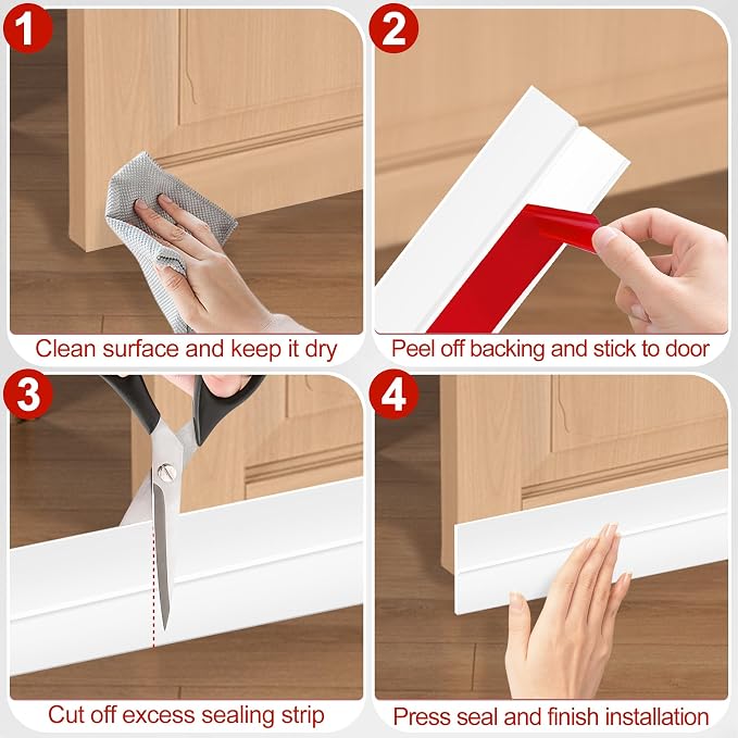 MYFAMIREA Door Weather Stripping 2IN x 10FT Door Draft Stopper Seal Tape - Image 5