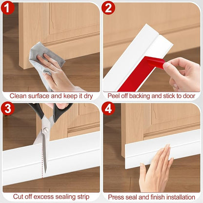 MYFAMIREA Door Weather Stripping 2IN x 20FT Door Draft Stopper Seal Tape - Image 5