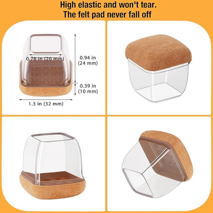 16 Pcs Chair Leg Floor Protectors Square, Silicone Chair Leg Protectors - Image 6