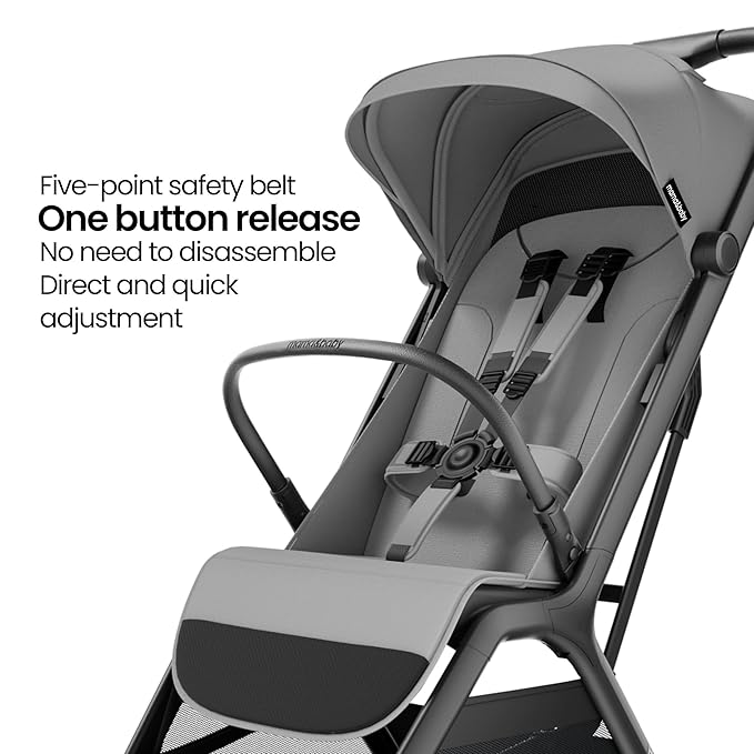 MAMA & BABY Packa Compact Travel Stroller – Lightweight, One-Hand Auto Folding, Portable & Lie-Flat Baby Stroller, Newborns and Toddlers Stroller with UPF 50+ Canopy & Mesh Ventilation