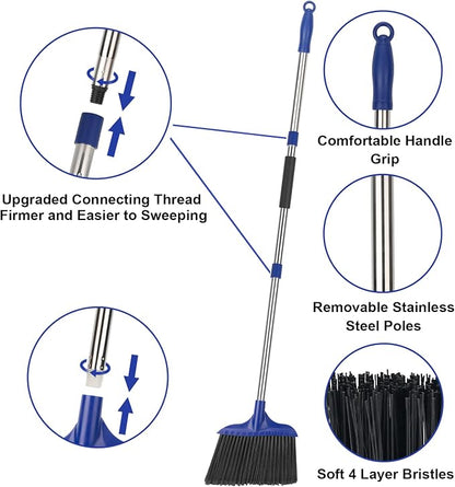 Kefanta 6 Pack Heavy Duty Broom Indoor/Outdoor Commercial Brooms Angle Broom 53 - Image 7
