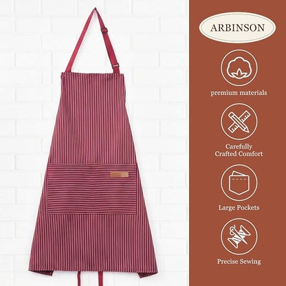 2 Pack Cooking Aprons Adjustable Bib Apron - Image 3