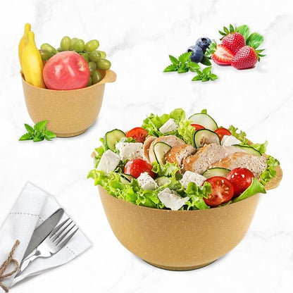 BoxedHome Dressing Bowl Set Red Pine Fiber Salad Bowls Non-Slip Stackable - Image 2