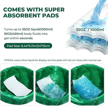 Commode Liners with Absorbent Pads, Universal Disposable Commode/Bed Pan Liners - Image 4