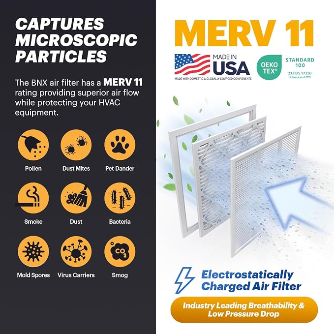 BNX TruFilter 16x16x1 Air Filter MERV 11 - Image 3