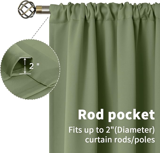 BGment Olive Green Blackout Curtains 90 Inch Length - Image 6