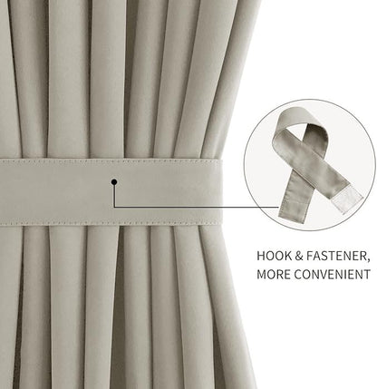 DWCN French Door Curtains – Rod Pocket Thermal Blackout Curtain - Image 2