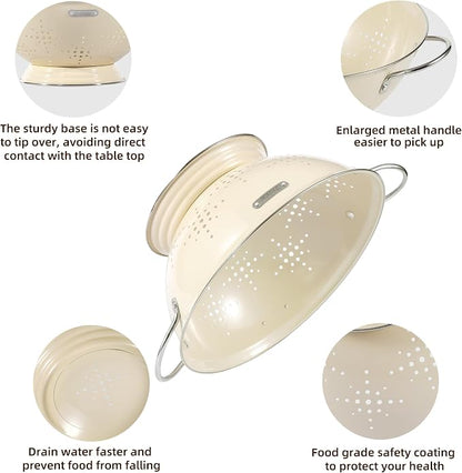Metal Colander 2 Pack, Strainer Bowel - Image 5
