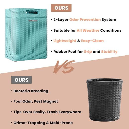 Ypati Handwoven Rattan Trash Can - Image 5