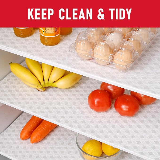 Cooyes Refrigerator Liners 17.7" x 24", Absorbent Strong Grip Fridge Mats - Image 2