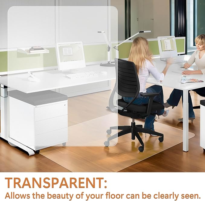 Large Office Chair Mat for Hardwood Floor- 46" x 72" Clear Computer Desk Chair - Image 6