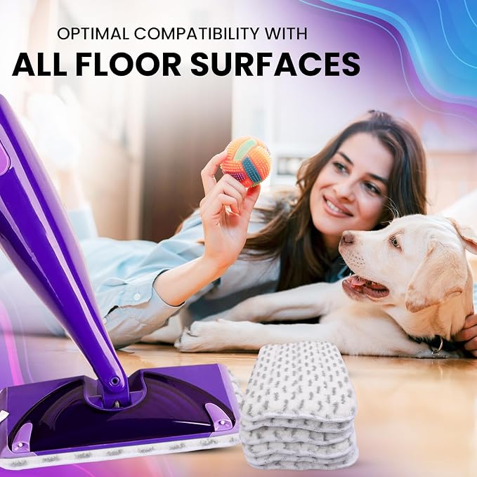 6pcs of Universal 11-inch Velcro Type Reusable Floor Mop Pads Compatible - Image 2