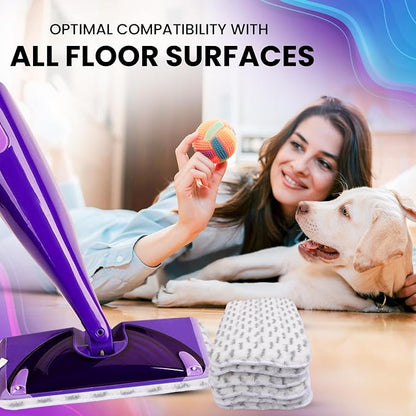 6pcs of Universal 11-inch Velcro Type Reusable Floor Mop Pads Compatible - Image 2