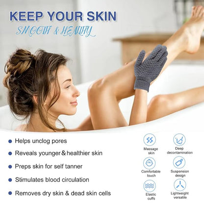 Yiclick Heavy Exfoliating Gloves, Exfoliating Body Scrubber - Image 3