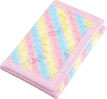 NEICY RFID Blocking Canvas Wallet for Men and Women - Camo Trifold Outdoor Sports Wallets with Magic Sticker for Teen Kids (Rainbow5)