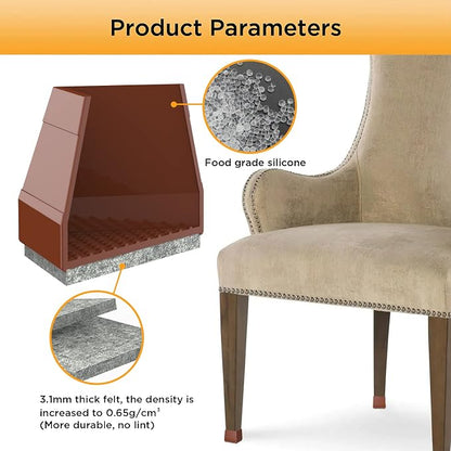 Square Chair Leg Protectors for Hardwood Floors - Image 4