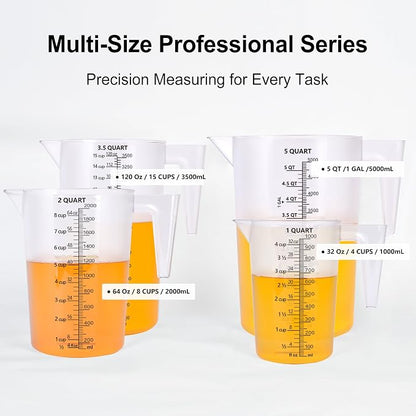 Food-Grade Plastic Measuring Pitcher – 64 Ounce & 8 Cups Measuring Cups - Image 4