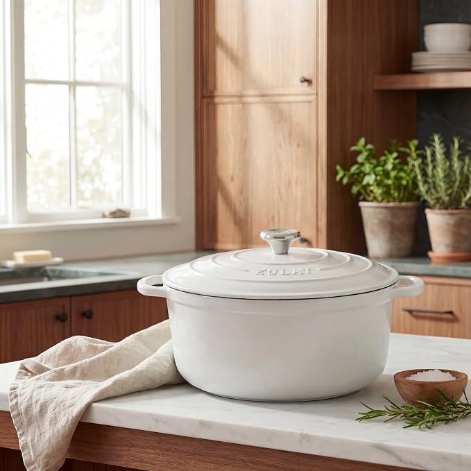Zulay Kitchen 7.7 Quart Enameled Cast Iron Dutch Oven Pot - Image 2