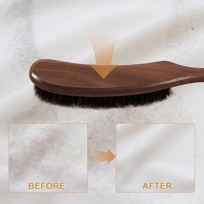 2 PCS Wood Felt Brush, Large Black Walnut Wood Handle Boar Bristle Lint Brush - Image 3