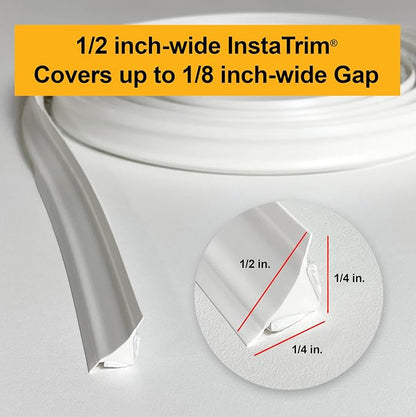 InstaTrim The Original Flexible Trim - 10ft Grey 1/2" Adhesive Trim - Image 4