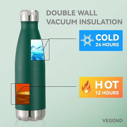 VEGOND 17oz Stainless Steel Water Bottles Bulk, Reusable Metal Sports Water - Image 5