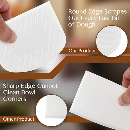 Ram-Pro White And Green Bowl Scraper Flexible Food Safe Plastic Scraper Chopper - Image 4