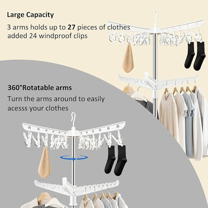 SUYU Clothes Drying Rack, Folding Clothes Drying Tree, 2 Layer - Image 3