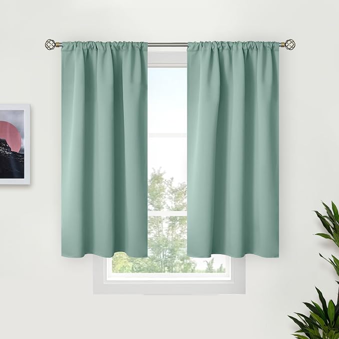 BGment Sage Green Blackout Curtains 40 Inches Long by BGment