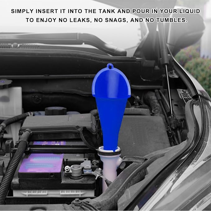 Oil Funnel, Plastic Long Neck Multi-Purpose Spill Saver Funnel, Engine Oil - Image 4