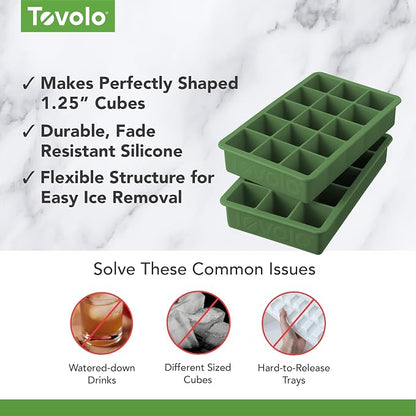 Tovolo Silicone Ice Cube Tray Pesto Green Pack of 2 BPA Free Ice Tray Mold - Image 3