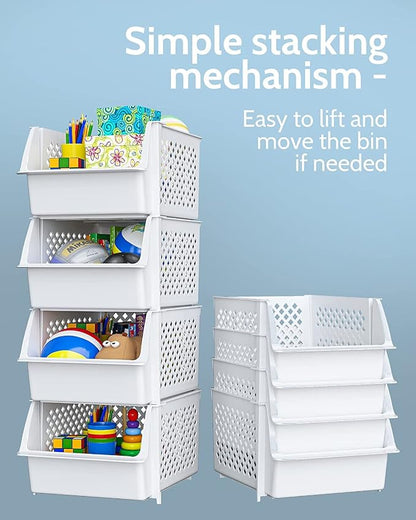 Skywin Plastic Stackable Storage Bins - Image 8