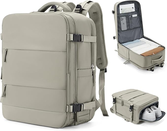 coowoz Large Travel Backpack Carry On for Women Man Waterproof Gym Backpacks with Laptop Compartment Mochila de Viaje Teacher Personal Item Backpack Rucksack Airplane Accessories Must Haves(Brown)