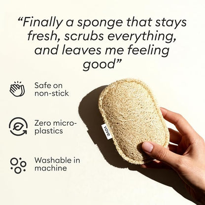 Vove Washing Up Sponges, Natural Eco-Friendly Kitchen Sponges & Scourers - Image 3