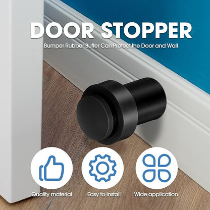 Chumia 20 Pcs Door Stopper Mounted Floor Stops Stainless Steel Cylindrical - Image 4