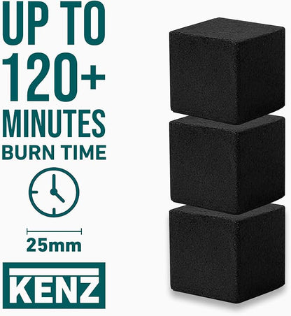 KENZ Charcoal Cubes, 25mm Low Ash Coconut Charcoal Briquettes, 100% Natural - Image 4
