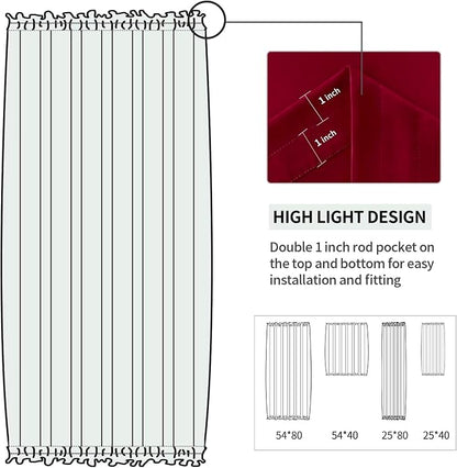 DWCN French Door Curtains – Rod Pocket Thermal Blackout Curtain - Image 3