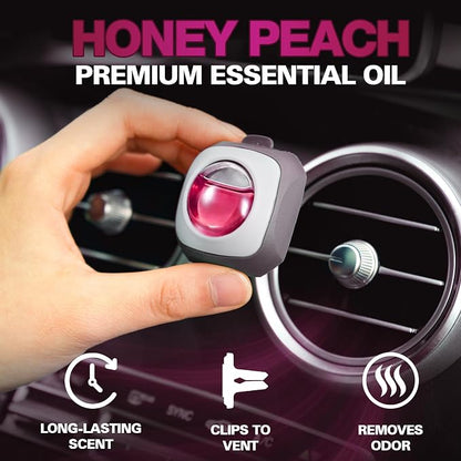 Air Jungles Honey Peach Scent Car Air Freshener Clip, 6 Vent Clips, 4ml Each - Image 2