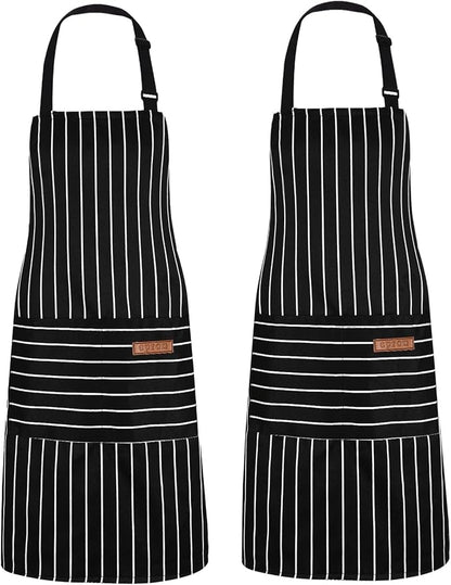 2Pack Adjustable Kitchen Apron for Women Men by ZAIORD