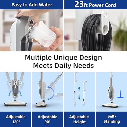 Steam Mop - 10-in-1 MultiPurpose Handheld Steam Cleaner Detachable Floor Steamer - Image 6