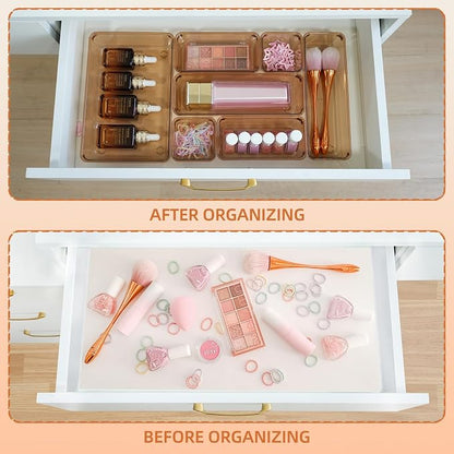 Coffee Acrylic Drawer Organizers Set Storage - Image 3