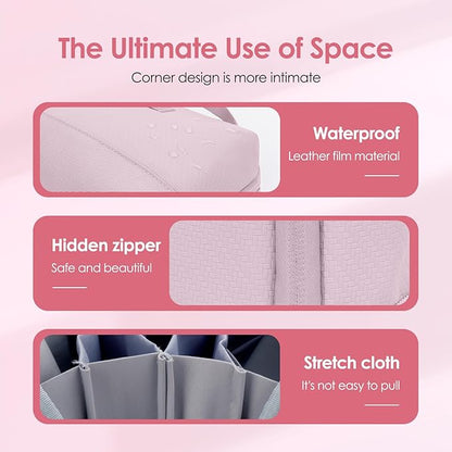 LENTION Electronics Organizer Bag Cable Tech Pouch for Electronic Accessories, Cable Organizer, Scratch-Resistant, Shock Proof, Padded Bag for AirPods, Charger Power Bank, Phone, Cord (M372, Pink)