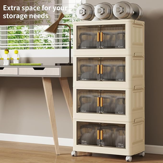 4 Tier Stackable Plastic Storage Bins - Image 4