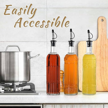 3-Pack Glass Oil Dispensers 500ML/17OZ, Oil and Vinegar Bottles Set - Image 6