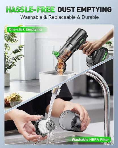 Handheld Car Vacuum Cleaner Cordless 18000PA, 2 in 1 Air Duster & Vacuum Cleaner - Image 5